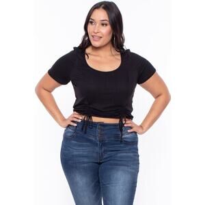 NWT Curvy Sense ALINA RIBBED CROP TOP 2X